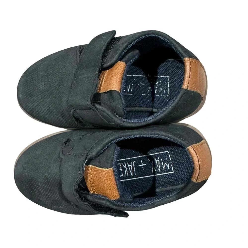 Max + Jake Navy Blue & Brown Fabric & Faux Leather Dress Shoe 7